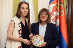 10 October 2019 National Assembly Speaker Maja Gojkovic and the President of the Inter-Parliamentary Union Gabriela Cuevas Barron 
